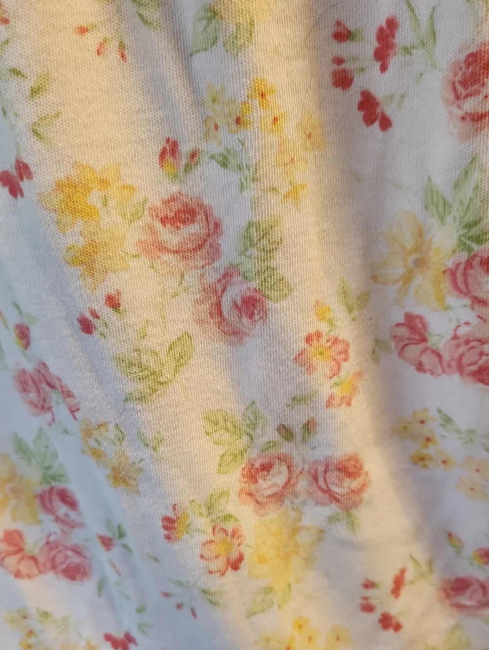 Pink Yellow Floral Nightgown Lace Ribbon Trim Vintage Soft Cottagecore Granny - Picture 7 of 13